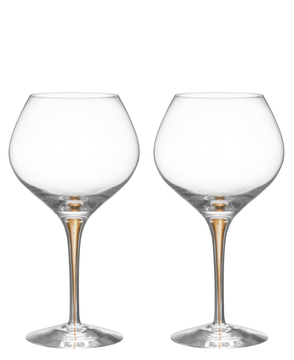 Orrefors Intermezzo Bouquet Stemware Set Of 4 In Gold