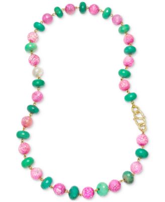 Gold-Tone Mixed Bead 18" Collar Necklace