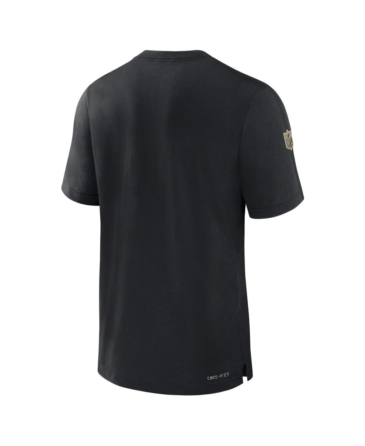 Nike Men's Black New Orleans Saints Sideline Player Performance T-shirt In Black