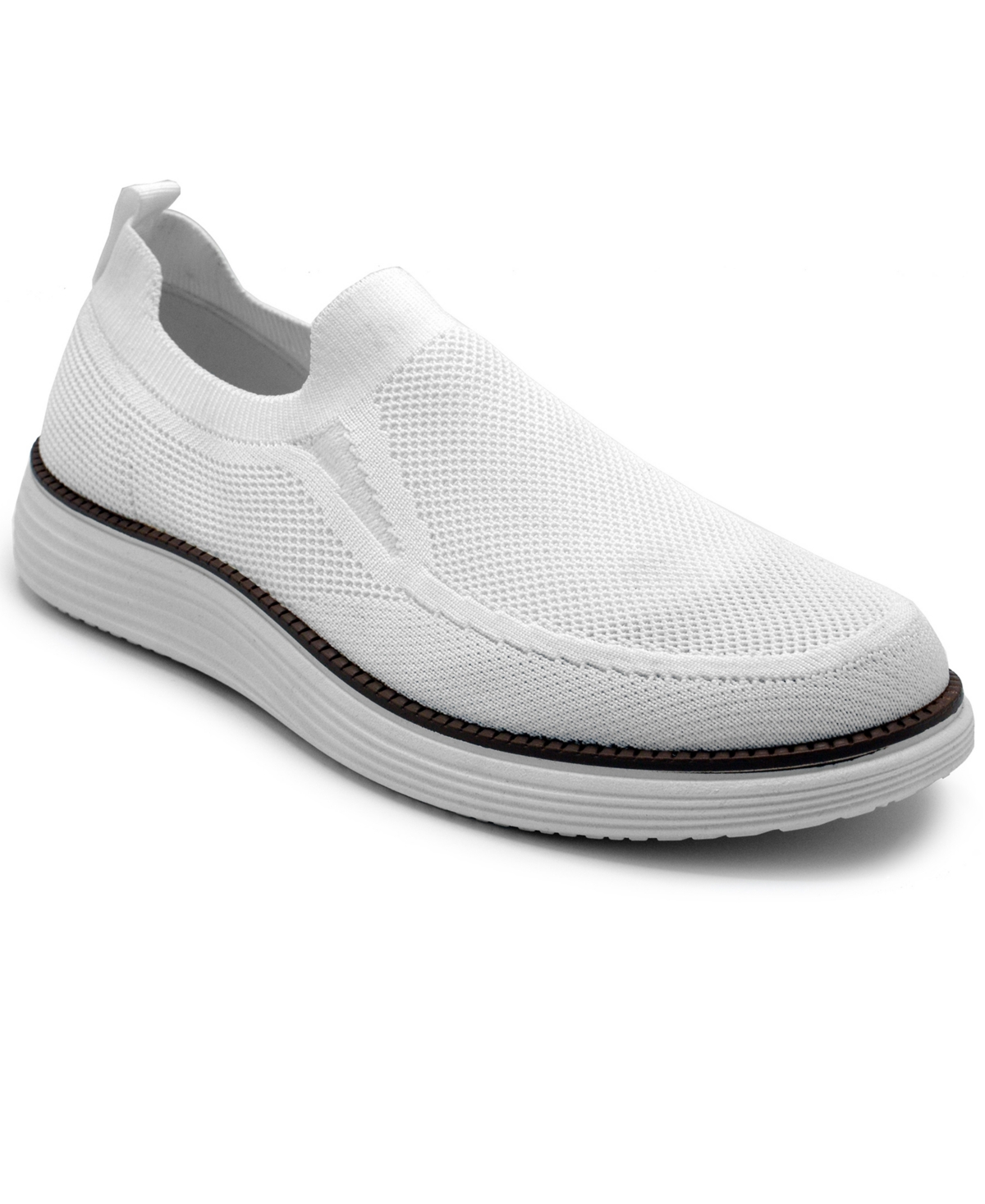 Shop Akademiks Men's Olney Knit Slip-on Sneaker In White