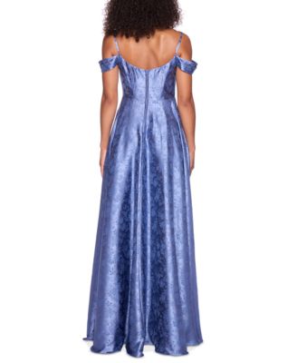 B Darlin Juniors' Sweetheart-Neck Jacquard Dress, Created