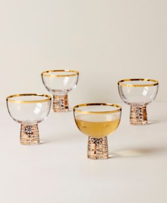 Tuscany Classics Gold Frost Coupes, Set Of 4
