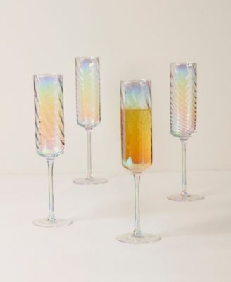 Tuscany Classics Iridescent Flutes, Set Of 4