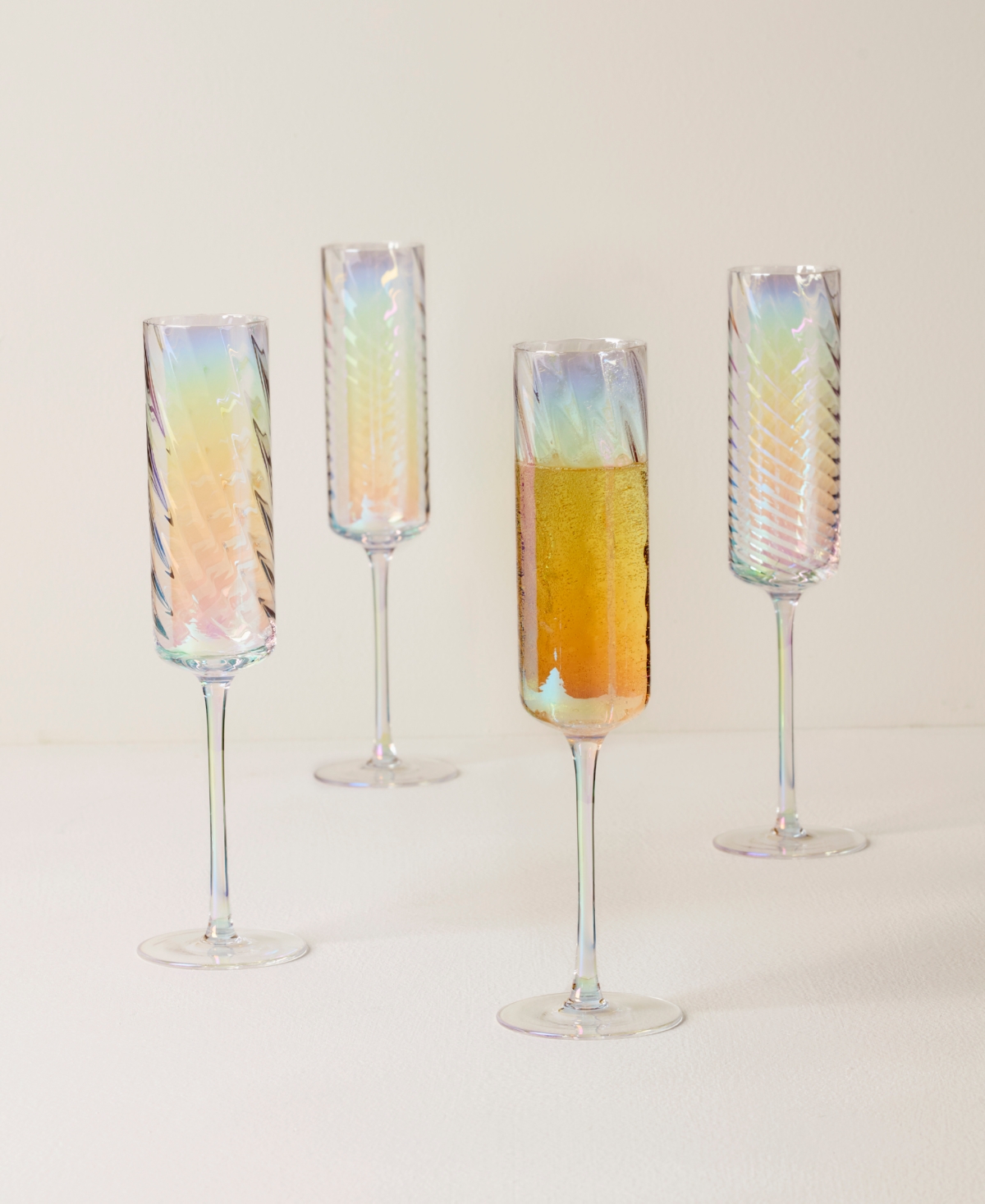 Lenox Tuscany Classics Iridescent Flutes, Set Of 4 In Clear