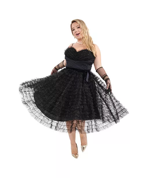 plus size tulle sweetheart cupcake swing dress