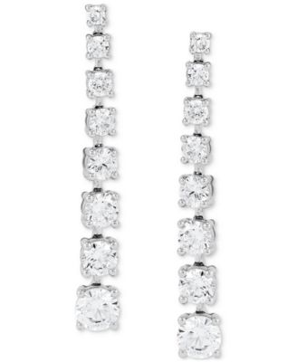 Lab Grown Diamond Graduated Linear Drop Earrings (2-1/2 ct. t.w.) in 14k White Gold
