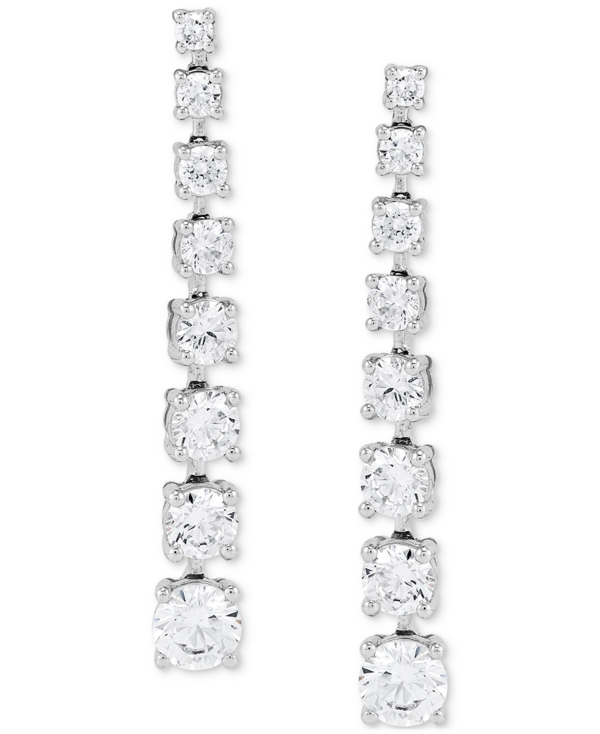 Grown With Love Lab Grown Diamond Graduated Linear Drop Earrings (2-1/2 Ct. T.w.) In 14k White Gold In White Gold