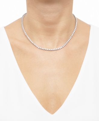 Lab Grown Diamond 18" Tennis Necklace (10 ct. t.w.) in 14k White or Yellow Gold