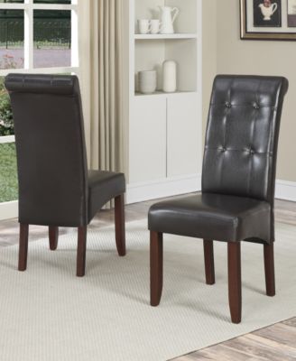 Verona Faux Leather Set of 2 Tufted Parson Chairs,