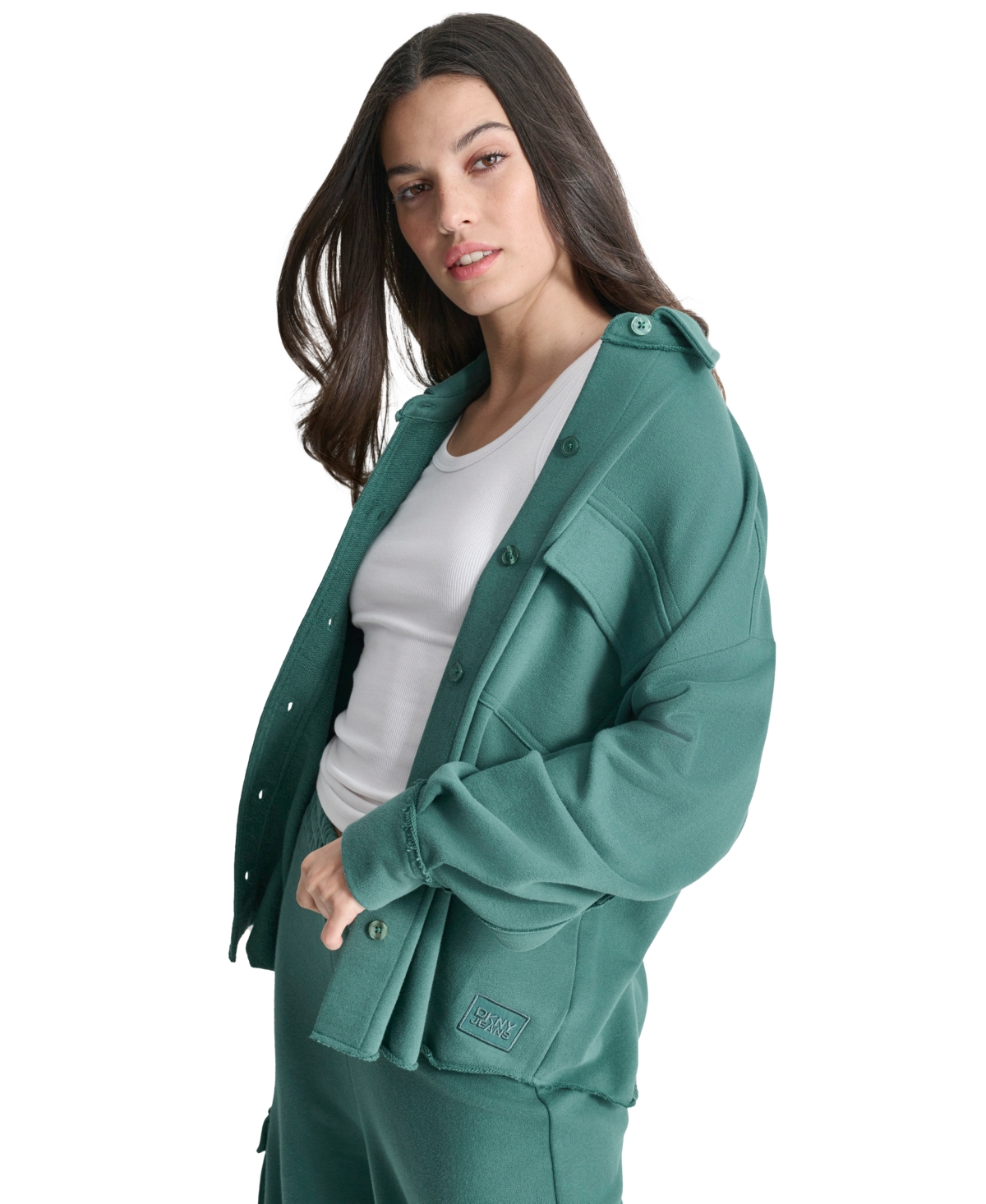Dkny Jeans Women's Relaxed Cotton Shirt Jacket