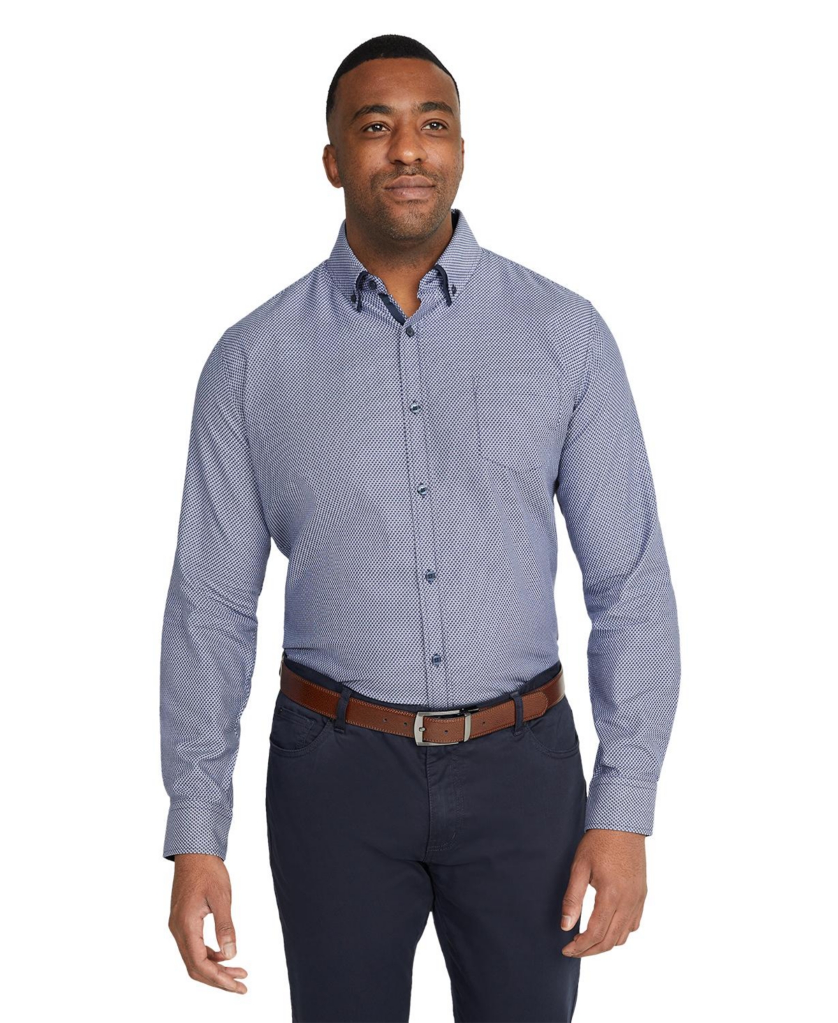Big & Tall Eastwood Textured Shirt - Navy