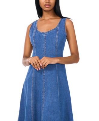 ★ ★ Women's Scoop Neck Denim Sleeveless Dress 4 1.STATE Women's Scoop-Neck Sleeveless Denim Fit & Flare