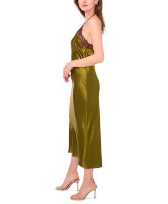 1.STATE Women's Satin Sleeveless Midi Halter Slip Dress - Macy's