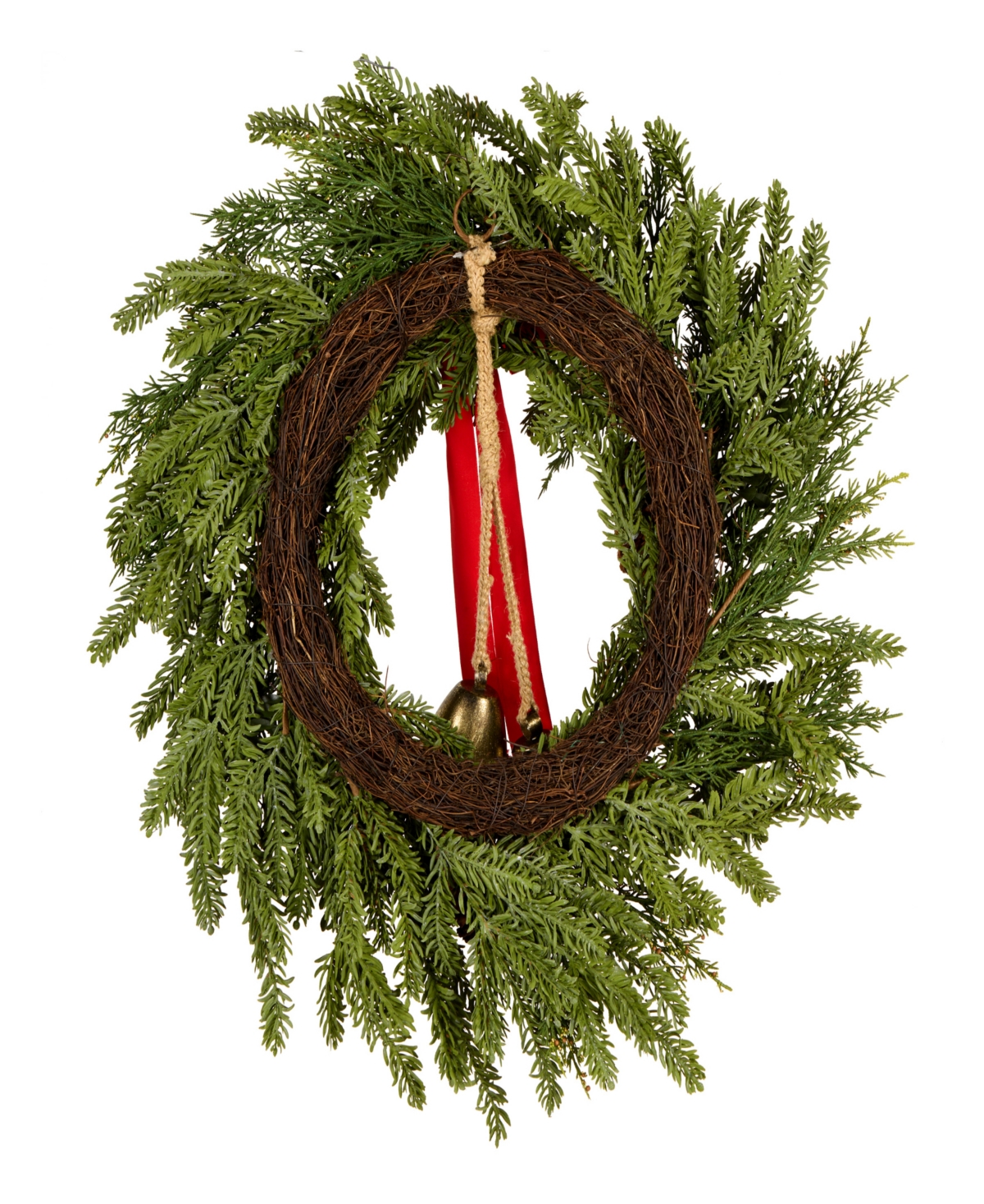 National Tree Company Christmas Bells Pine Wreath, 28 Inches
