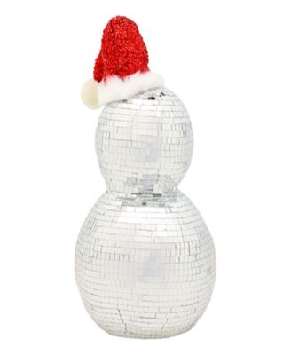 National Tree Company Disco Snowman with Santa Hat, 12 Inches