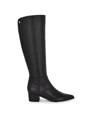 Nine West Women's Morgin Tall Pointy Toe Block Heel Boots