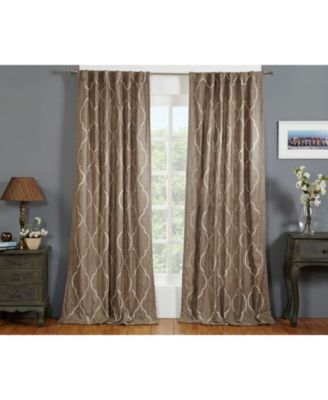 Cordoba Faux Silk Taffeta Curtain Panel Lined With Rod Pocket Hidden Back Tabs