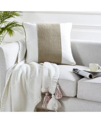 Linen Stripe Decorative Pillow Cover, 20" x 20"