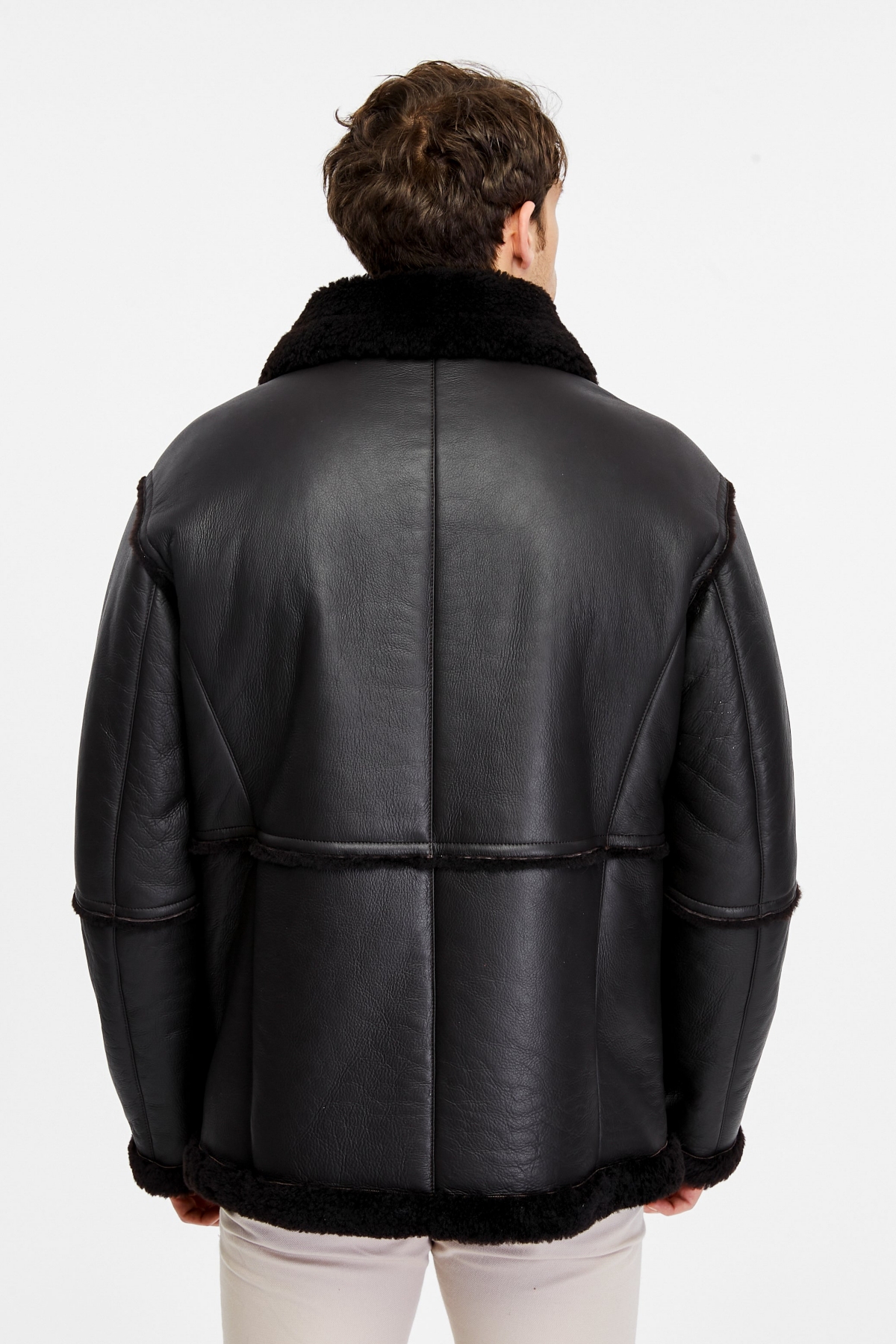 Furniq Uk Men's Fashion Leather Jacket Wool,- Dark Brown