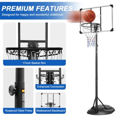 Streamdale Grow-with-Kids Adjustable Basketball Hoop for Indoor and Outdoor Play