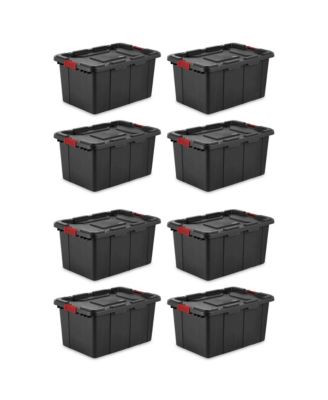15 Gallon Durable Rugged Industrial Tote with Latches, 12 Pack