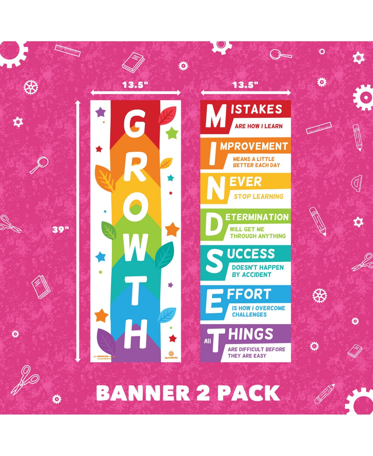 Sproutbrite Growth Mindset Poster Pack - Assorted Pre-pack (See Table 9