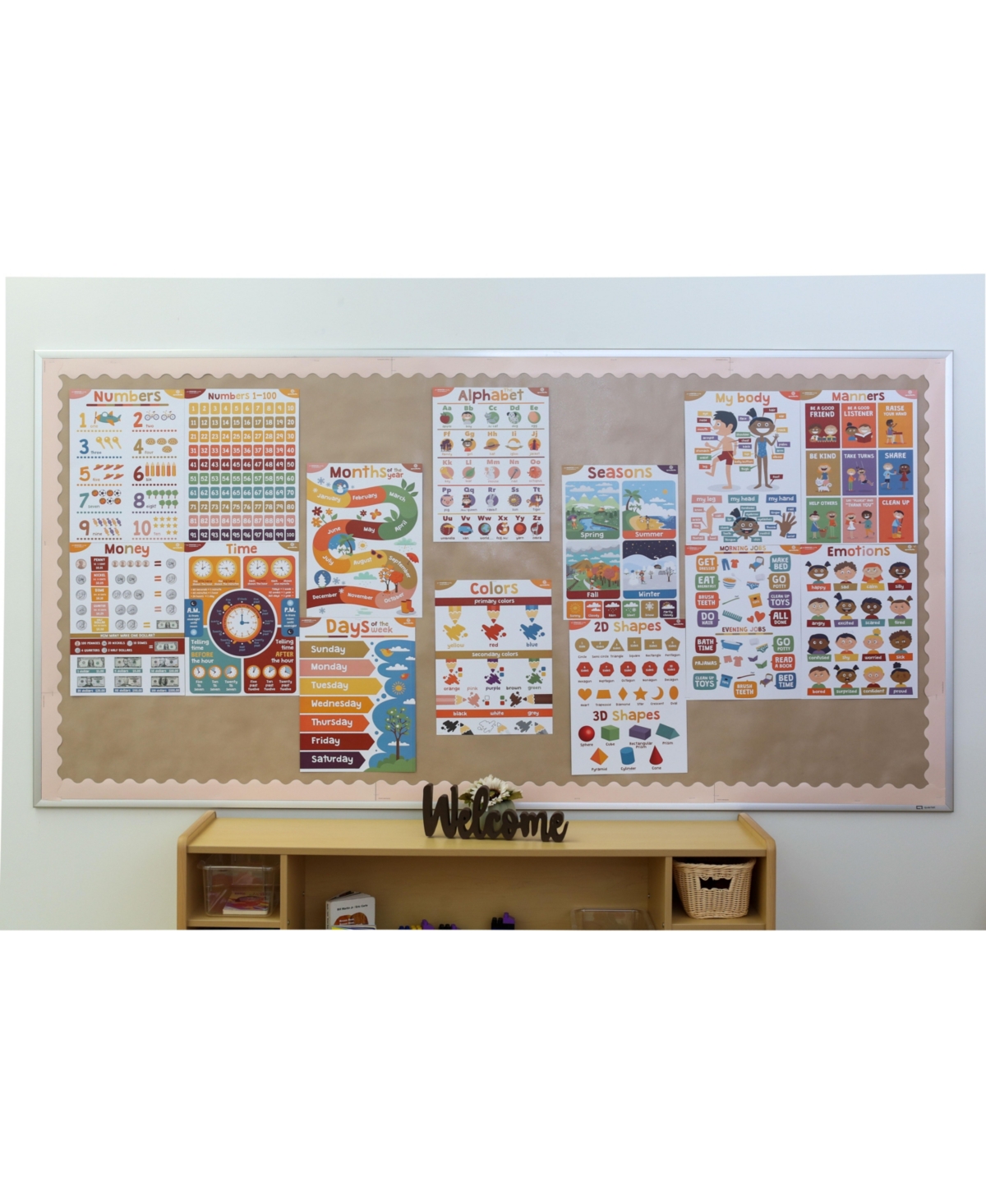 Sproutbrite 18 Laminated Educational Posters for Toddlers (neutral color) - Assorted Pre-pack (See Table 9