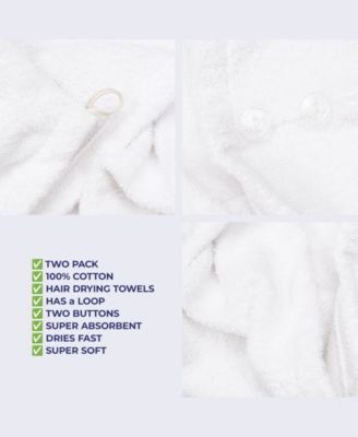 2-Pack Hair Drying Towels, 26" x 13"