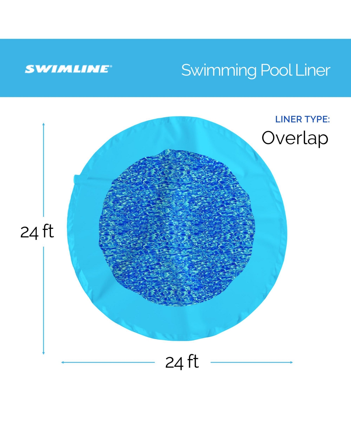 Swimline 24 Foot SwirlRound Above Ground Swimming Pool Wall Overlap Liner - Blue