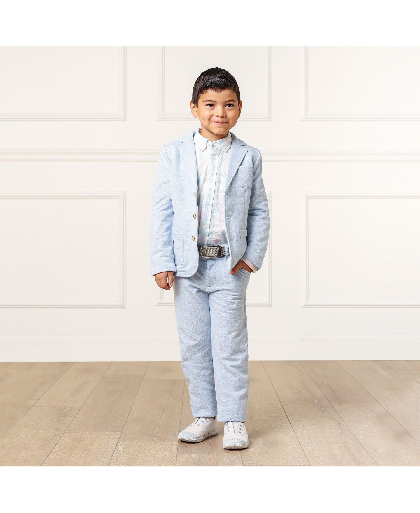 Брюки Hope & Henry Cotton Seersucker Suit Pant для мальчиков-малышей, цвет: Синий — фото 6