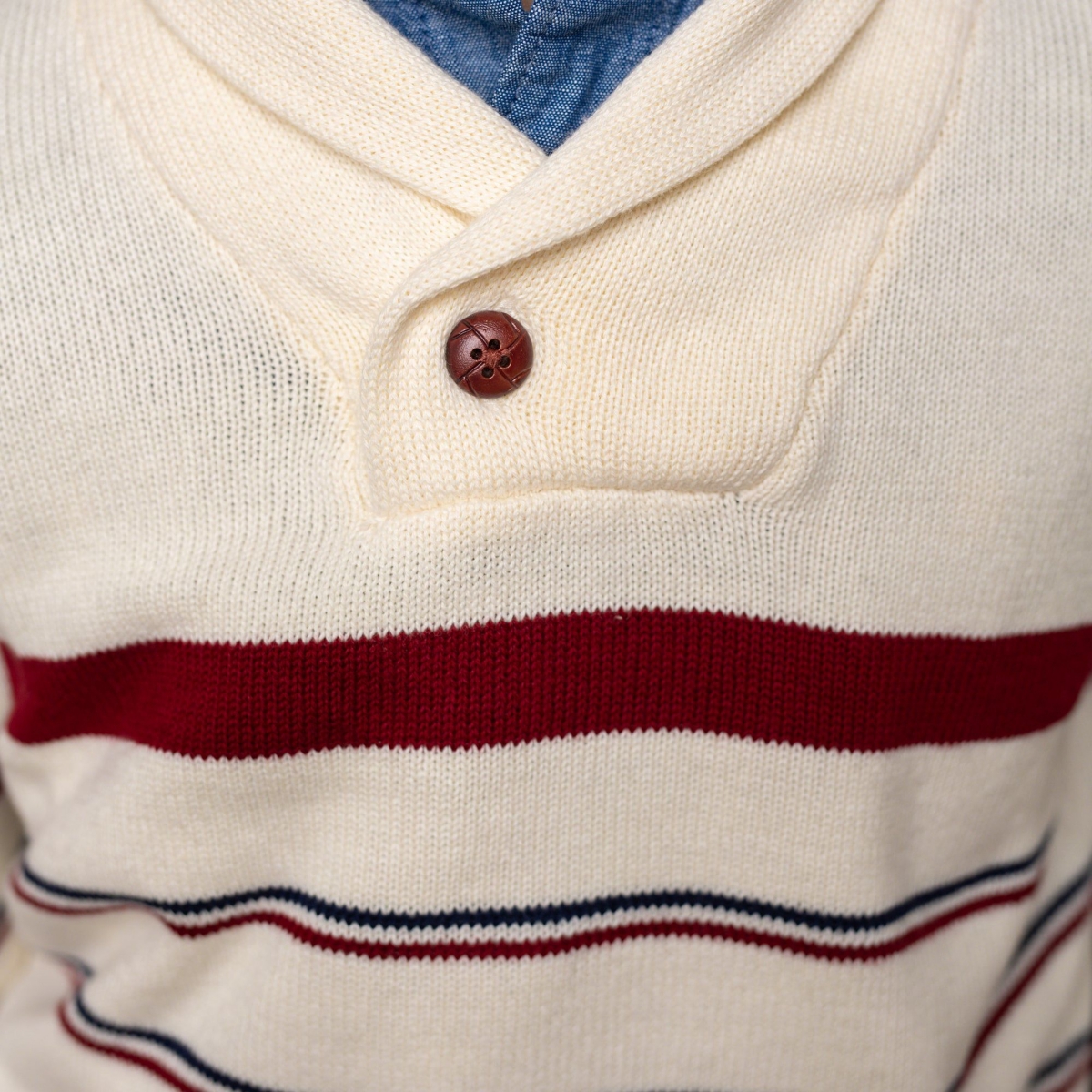 Hope & Henry Boys Organic Cotton Shawl Collar Sweater