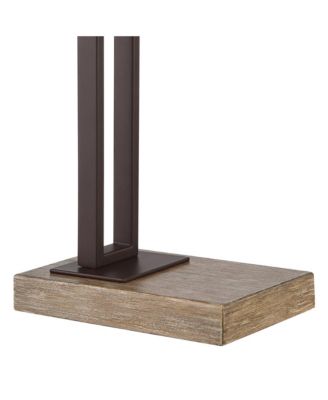 Franklin Iron Works Maricopa Rustic Farmhouse Desk Lamp 21 1/4" High Bronze Metal with USB and AC Power Outlet Mica Shade for Bedroom Living Room Home