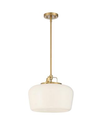 Gold 3-Light Opal White Glass Shade 15" Wide Modern Fixture Pendant Chandelier