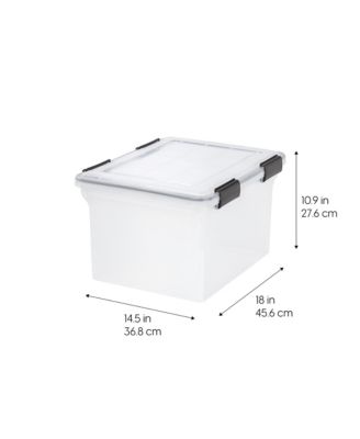USA 32qt Letter and Legal Size WEATHERPRO Airtight Plastic Storage Bin with Lid and Seal and 4Secure Latching Buckles