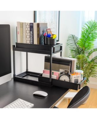 USA 2-Tier Under Sink Organizer, 1 Pack, Storage with Sliding Drawers - Versatile solution for Office, Kitchen or Bathroom - Black