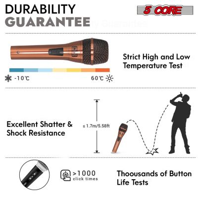 CoppereX 5-Core Dynamic Handheld XLR Wired Karaoke Microphone ND-807