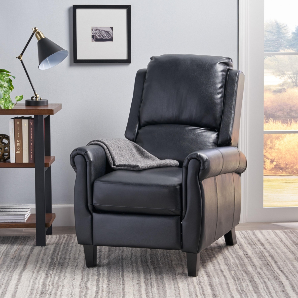 Streamdale Memphis Pu Leather Club Chair, Espresso Finish