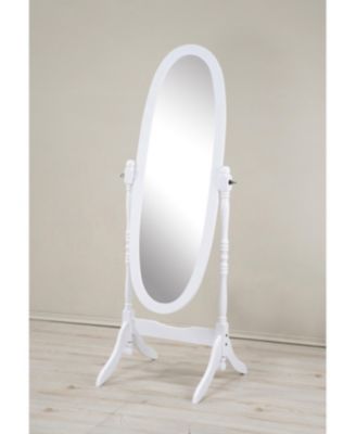 Streamdale Traditional Queen Anna Style Wood Floor Cheval Mirror, White Finish
