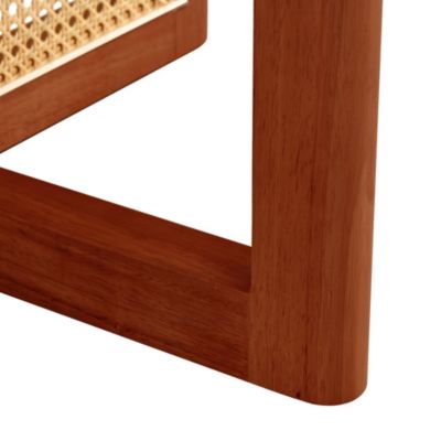 Streamdale Rustic-Modern Wood & Rattan Coffee Table for Nature-Inspired Living