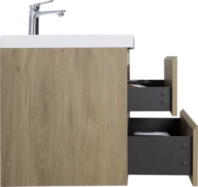 Streamdale Floating Vanity with Resin Sink in Oak