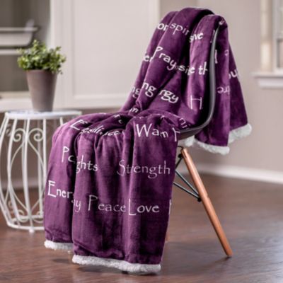 Premium Healing Warm Hugs Microfiber & Sherpa Gift Blanket, Twin