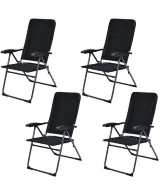 Set of 4 Patio Folding Chairs with Adjustable Backrest