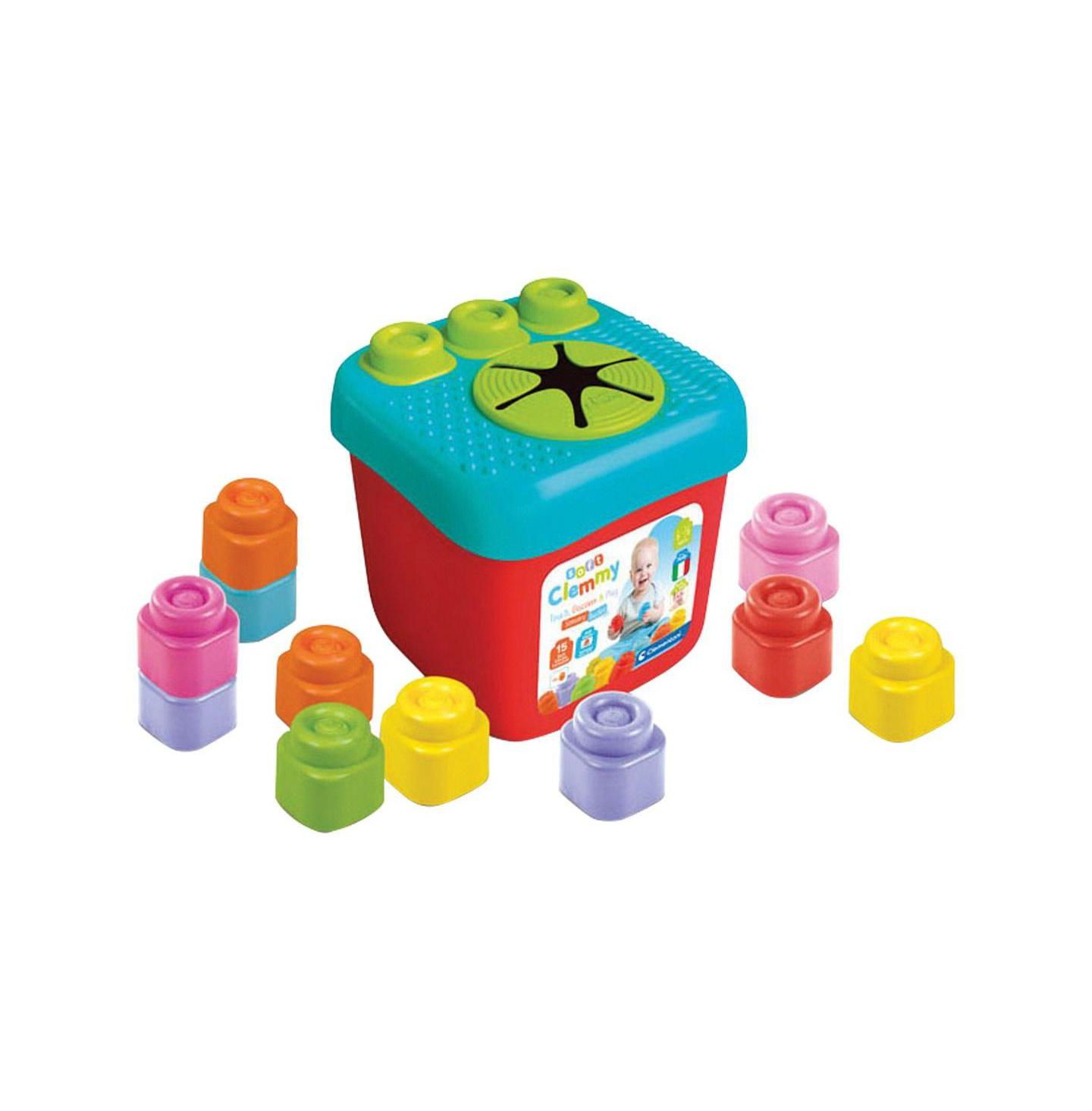 Детский конструктор Creative Toy Company Baby Soft Clemmy Sensory Bucket - 15 Blocks — фото 1
