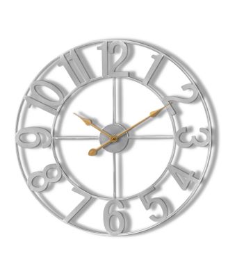 Large Wall Clock for Living Room Decor - Numeral Wall Clock for Kitchen - 24 inch Wall Clock Decorative (Gold)