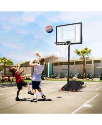 Basketball Hoop 32in Backboard Height Adjustable Portable Basketball System with 2 Wheels for Kids Adults, Removeable Basketball Hoop