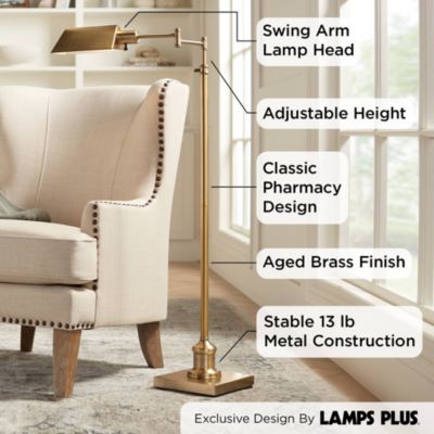 Jenson Swing Floor Lamp, Brass