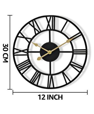 Wall Clock for Living Room Decor - Roman Numeral Wall Clock for Kitchen - 12 inch Wall Clock Decorative (Gold)