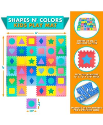 ProSource Kids Floor Play Mat 3/8-in, 36 Sq Ft - 36 Tiles