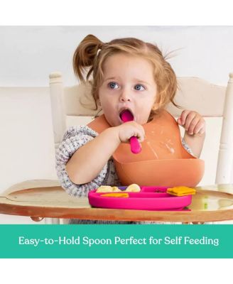 Baby Girls Silicone Suction Plate Plate 100% Food Grade Silicone Stay Put Plates - BPA Free Microwave & Dishwasher Safe