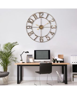 32 inch Large Wall Clock for Living Room Decor (White)